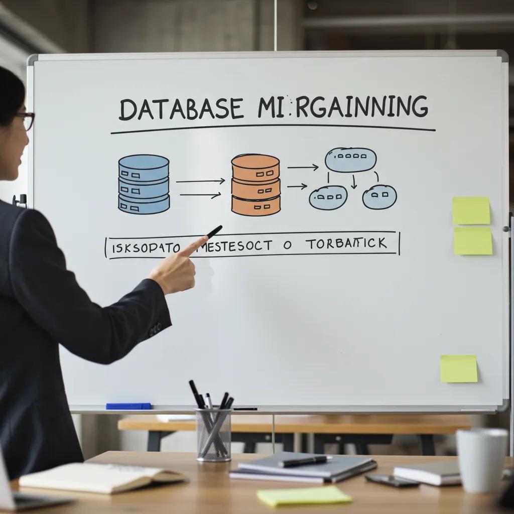 Team collaborating on a database schema diagram to plan for a smooth Laravel migration