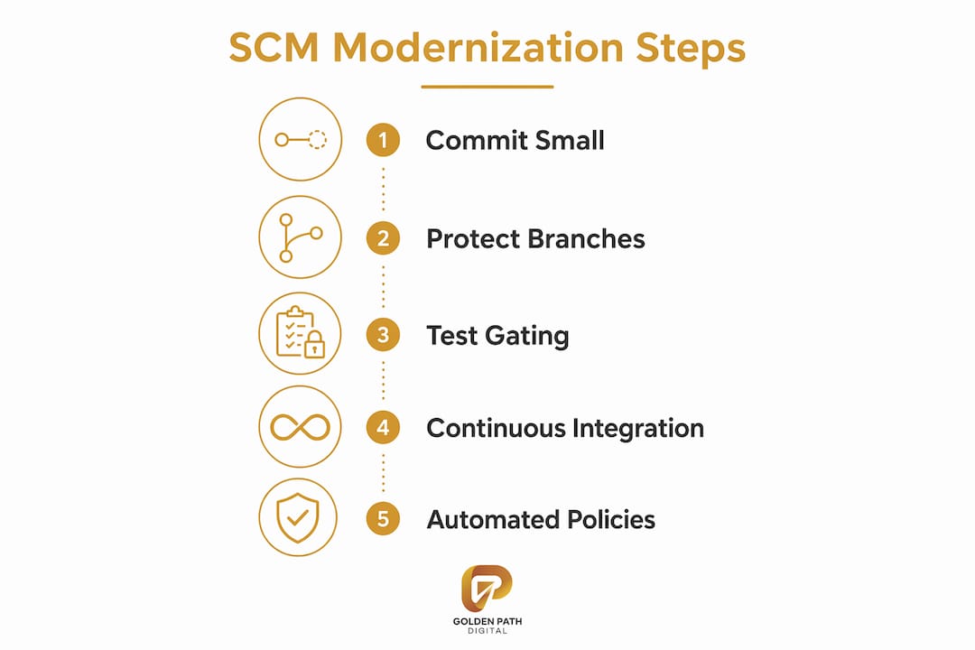 Infographic depicting SCM modernization best practices