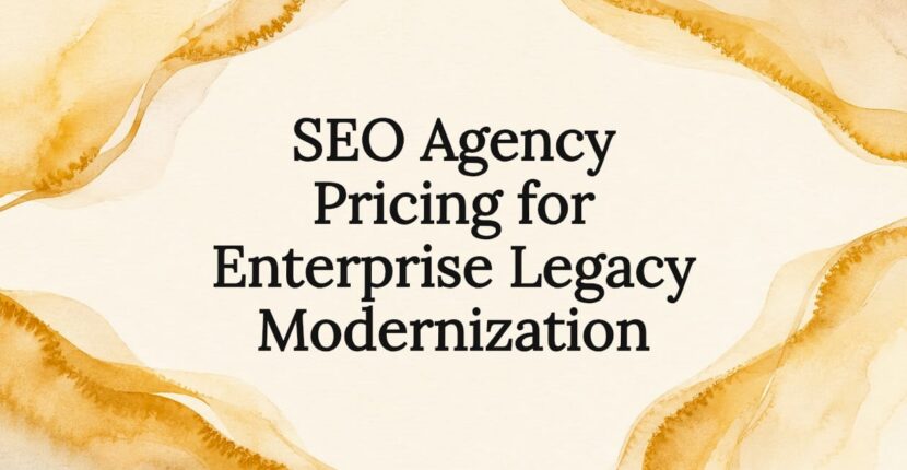 Decorative SEO agency pricing title card illustration