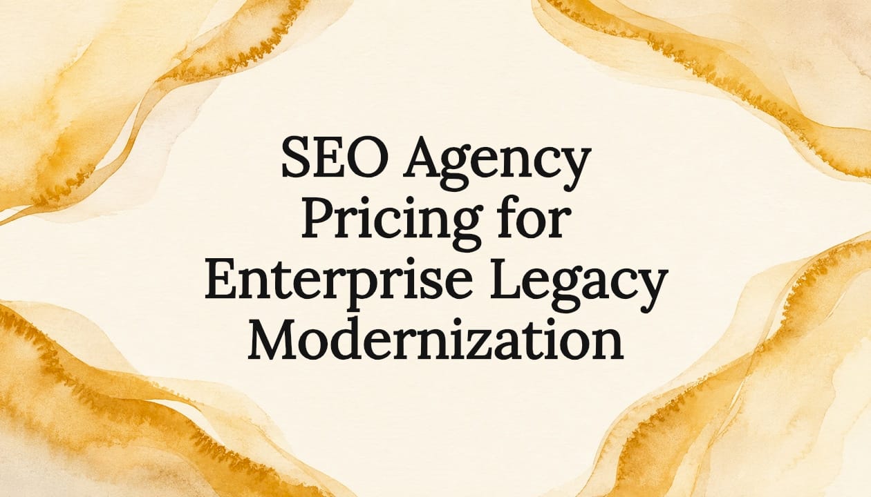 Decorative SEO agency pricing title card illustration
