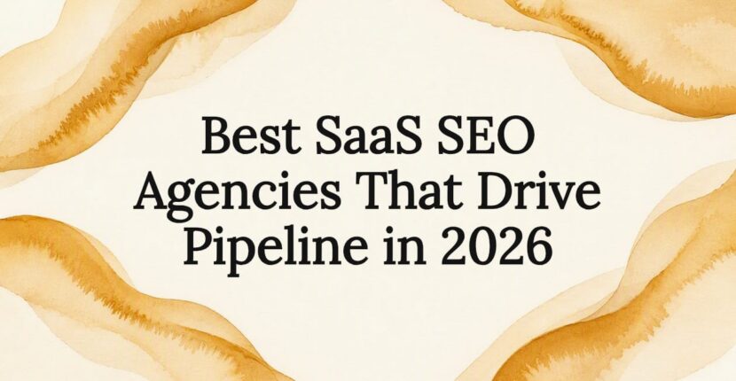 Decorative SaaS SEO title card illustration