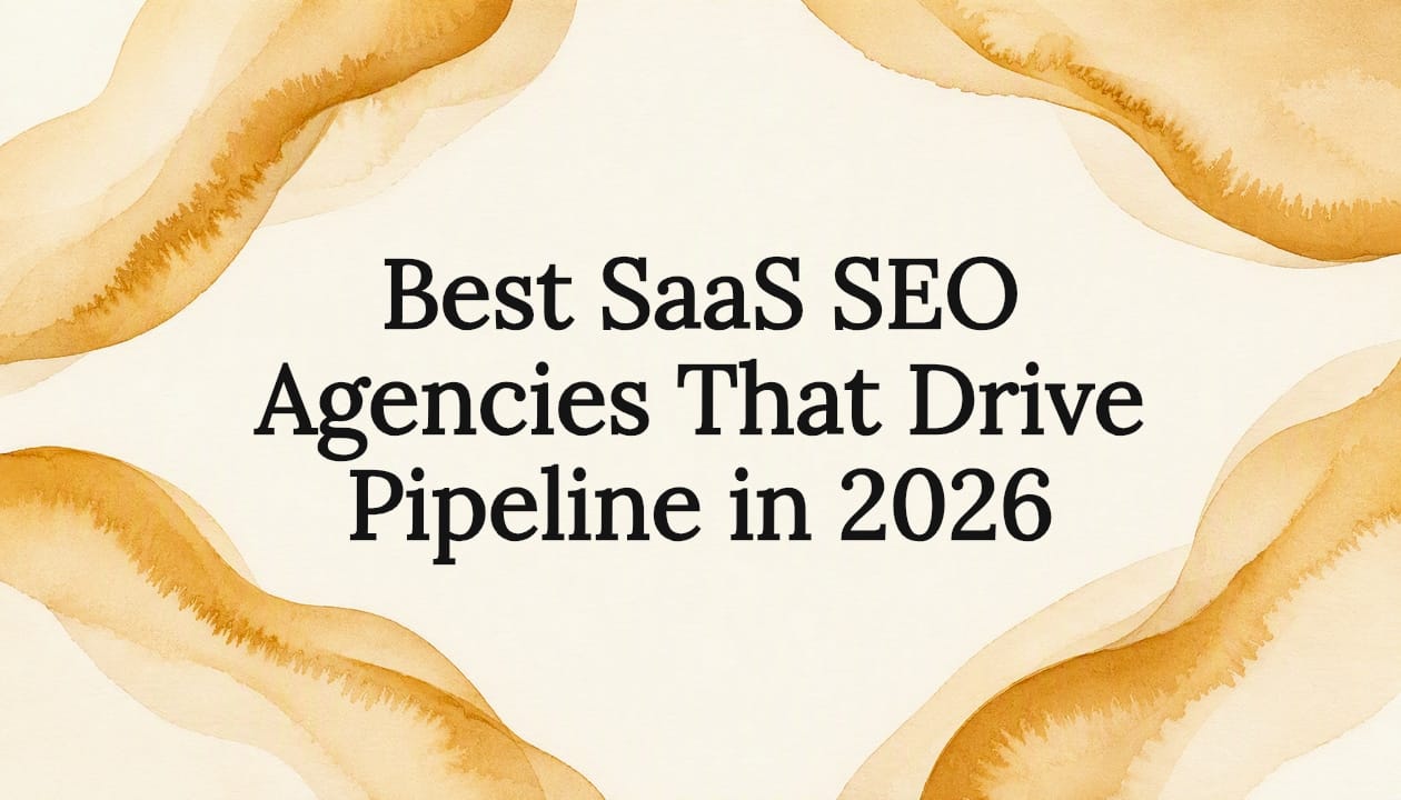 Decorative SaaS SEO title card illustration