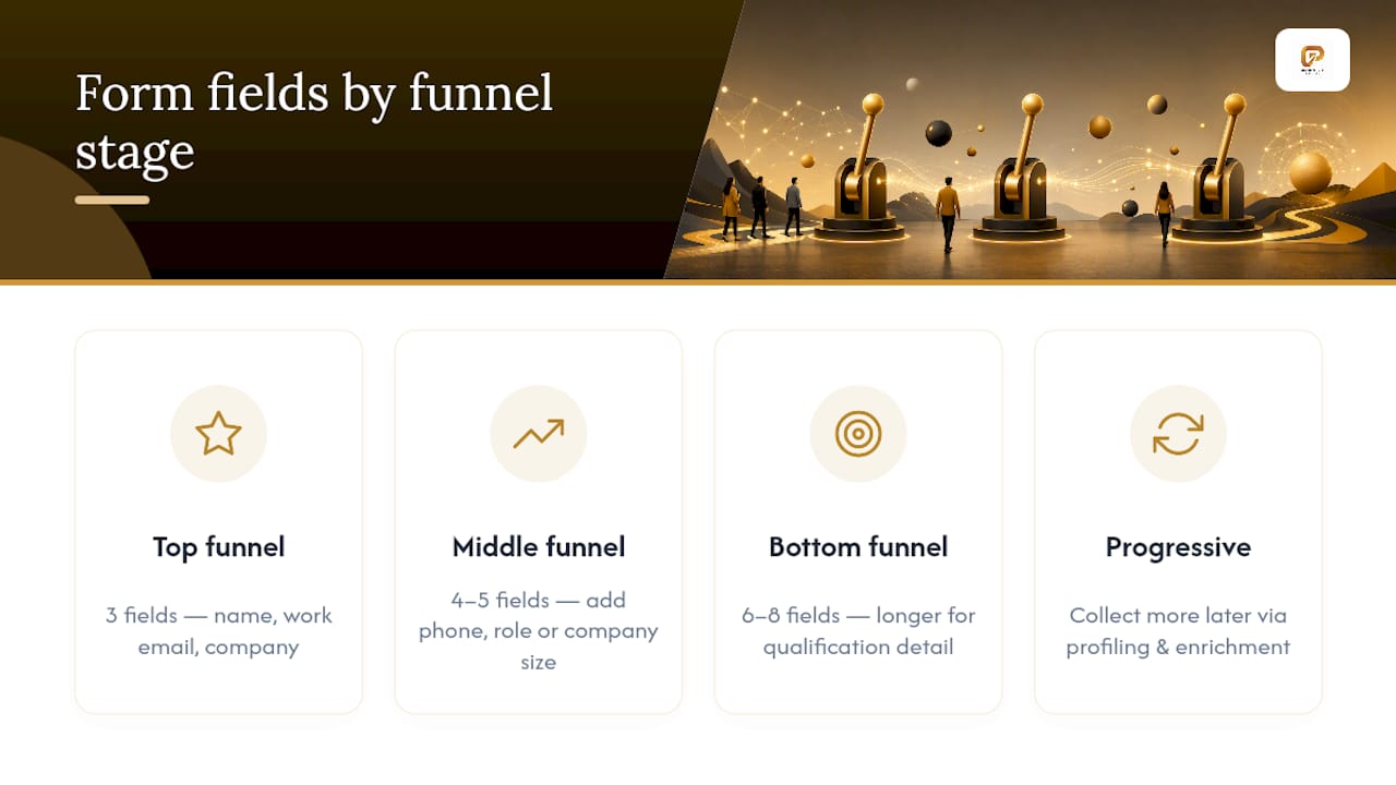 Form field counts by funnel stage